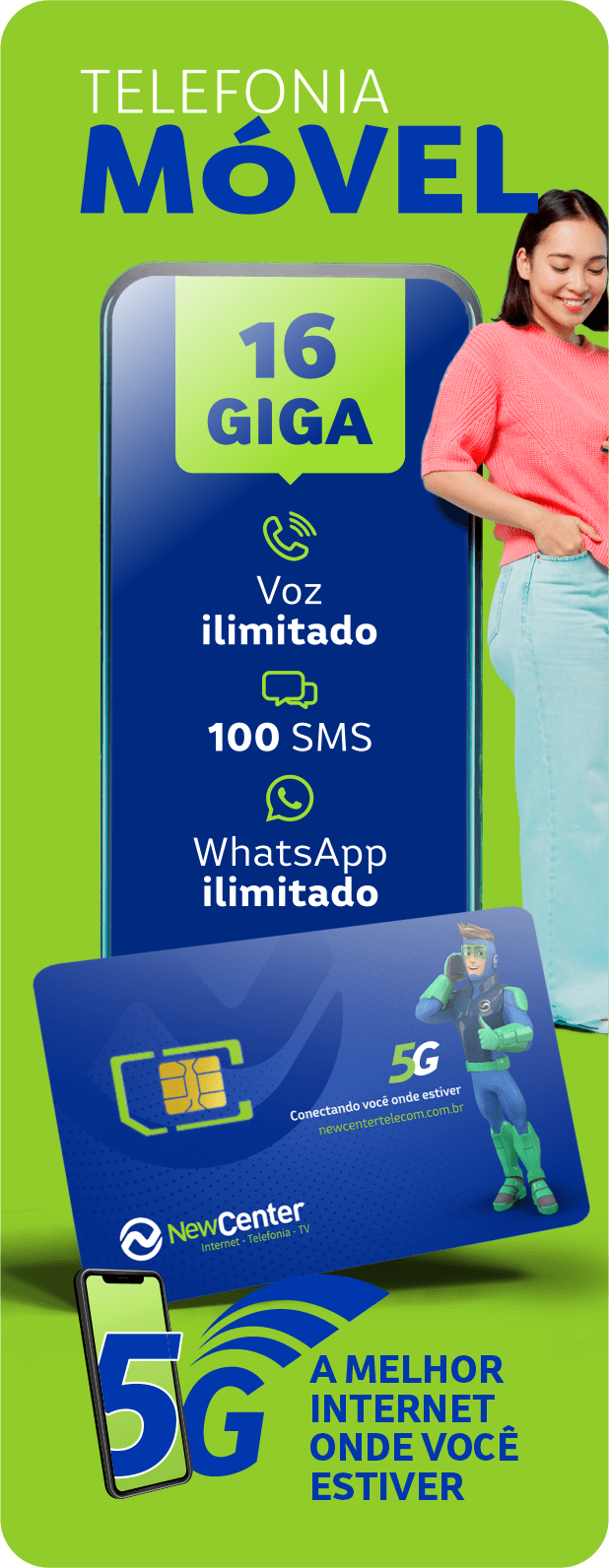 Plano internet móvel chip de telefone celular dados móveis 4g 5g